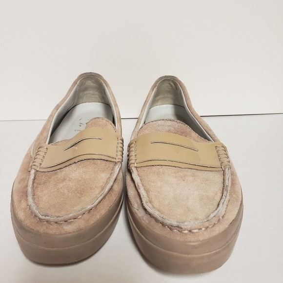 Cole Haan Loafers Pinch Maine Classics Women's Nude Suede Leather Pre-owned 8B - Picture 3 of 11